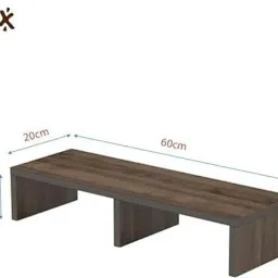 Flux Space-Saving Solution: Brown Monitor Stand with Storage Compartment Engineered Wood Multipurpose Table image 2