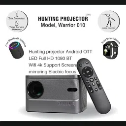 HUNTING PROJECTOR Warrior 010 (850 ANSI /LAMP Life 30000 HRS/Full HD 1080 4K Support) (8000 lm / 1 Speaker / Wireless / Remote Controller) Portable Projector image 4