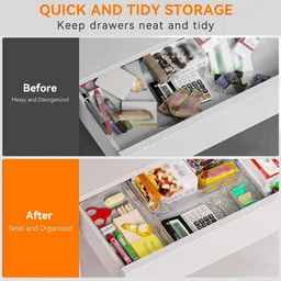 Kuber Industries Transparent Set of 6 Reusable Drawer Organiser Organisers image 3