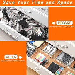 Kuber Industries Transparent Set of 6 Reusable Drawer Organiser Organisers image 2