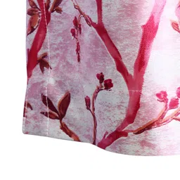 THE CONVERSION Pink Floral Heavy Netting Regular Window Curtain image 4