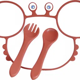 Cute Crab Silicone Suction Plate for Babies &Toddlers Food Grade Silicone Set- Silicon-image-13