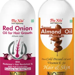 Red Onion Oil with Redensyl + Hair Revitalizer, Hair Regrowth & Hair Fall Control Hair Oil 150 ML + Pure Cold Pressed SWEET ALMOND OIL with Vitamin E for Hair Regrowth & Body Oil 200 ML (Combo Offer of 2 Bottle) (300 ML) Hair Oil-image-70