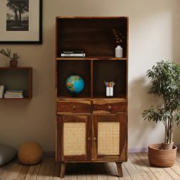 woodsworth from pepperfry Glasgow Sheesham Wood Book Shelf In Provincial Teak Finish-picture-34