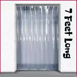 212 cm (7 ft) PVC Transparent Door Curtain Single Curtain-picture-23