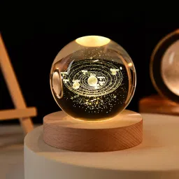 3D Galaxy Crystal Ball Luminous Lamp with Wooden Base Night Night Lamp-28