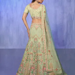 Fusionic Embroidered Sequined Semi-Stitched Lehenga & Unstitched Blouse With Dupatta image 5