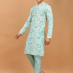 DEYANN Tie & Dye Regular Kurta with Pyjamas image 5