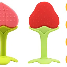 Silicone BPA Free Fruit Shape Teethers for Baby/Infants (Peach & Strawberry) Teether-20