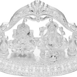 Laxmi Ganesha Silver Idol Decorative Showpiece - 3.9 cm-image-10