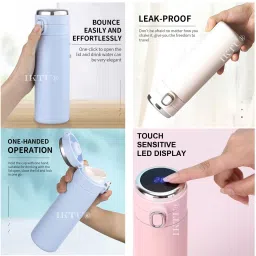 iktu Vacuum Insulated Water Bottle LED Temperature Display S304 Stainless Steel Flask 420 ml Flask image 4