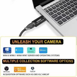 LipiWorld Game Capture Cards Audio Video Capture Cards 1080P HDMI to USB Record to DSLR Camcorder Action Cam,Computer for Gaming, Streaming, Teaching, Video Conference or Live Broadcasting - USB 2.0 USB Adapter image 5