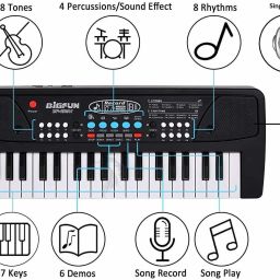 37 Keys Keyboard Piano Kids Music Educational Instrument Toy Keyboard Piano 37 Key Bigfun Piano Keyboard Toy for Kids with Mic Analog Portable Keyboard-37