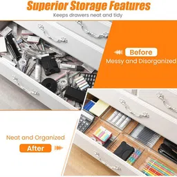 Kuber Industries Transparent Set of 6 Reusable Drawer Organiser Organisers image 5