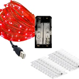 30 LEDs 3 m Red Steady String Rice Lights-26
