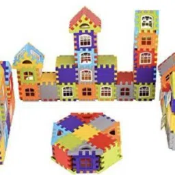 braintastic KIPA Made in India Multi Colored 72 Pcs + 30 Windows Mega Jumbo Happy Home Building Block with Attractive Windows and Smooth Rounded Edges Blocks Game Fun image 3