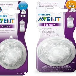 Avent Natural Teat Fast Flow 3 Months+ (2pcs) and 6 Months+ combo Medium Flow Nipple-picture-2