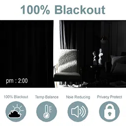 CASABLEU Coffee Brown 2 Pieces Black Out Long Door Curtain image 5