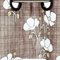 kopa BIANCA Brown And Off White Set of 2 Floral Print Light Filtering Window Curtain image 4