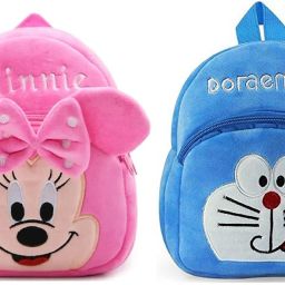 Soft Material School Bag For Kids Plush Backpack Cartoon Toy | Children's Gifts Boy/Girl/Baby/ Decor School Bag For Kids(Age 2 to 6 Year) Minnie & Doramon ( Multicolor) Backpack-image-79