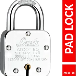 Atoot 65mm Lock | Steel Body | Hardened Shackle | Brass Lever | Made in India Padlock-23
