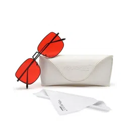 YourSpex Red Lens & Black Square Sunglasses with UV Protected Lens image 4
