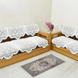 GHD6004SS 5 Seater Floral Printed Net Sofa Cover Set Sofa Fabric-picture-12
