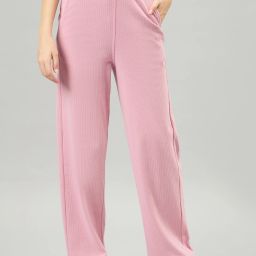 Women Solid Pink Track Pants-image-44