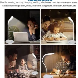 akr Powerful Rechargeable Emergency Table Lamp (White)_213 Study Lamp image 5