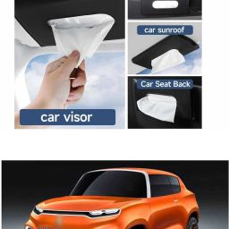 Black Car Tissue Napkin Holder for Sun Visor and Backseat – Universal Fit N9 Vehicle Tissue Dispenser-image-41