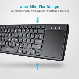 ASTRUM KW280 Slim Wireless Keyboard with Touchpad (Black) Wireless Standard Multi-device Keyboard Compatible with Desktop, Laptop, Mac multimedia_keys,Astrum KW280 image 2