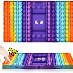 fayme international Pop it Fidget Toy Ludo Game in Pop it Fidget Toy Stress Relief Toy for Kids Parents 2 Player, 3 Player and 4 Player Ludo Game Big Size (2 Player) Board Game Accessories Board Game image 2