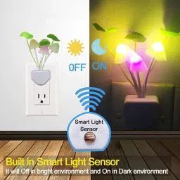 dwiza enterprise Auto ON/Off Sensor Mushroom Shape LED- Multicolor Light Illuminated and Flowers Night Lamp image 3