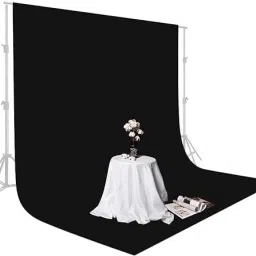 FLYING COLLECTION 8x12 Ft. Black Screen Backdrop Background Curtain Rod Pocket for Photography, Reflector-picture-7