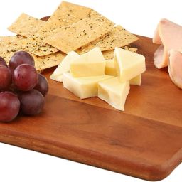 Ariya 14" x 10" Brown Acacia Wooden Serving Platter with Chutney Bowl Tray Serving Set-image-12