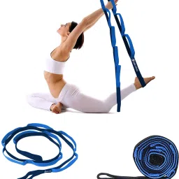 Yoga Strap/Belt with 8 loops Extra Safe Adjustable Best for Daily Stretching Cotton, Polyester Yoga Strap-image-28