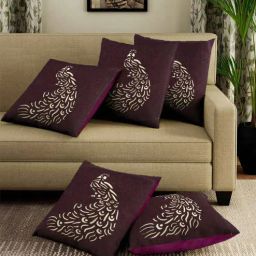 romee Purple Velvet Nature 16x16 inches Cushion Cover (5Pc)-picture-44