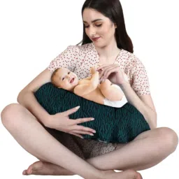 New Born Baby Multifunction Nursing Pillow 1Kg Microfibre Green Drop (22"x21.5") Breastfeeding Pillow-image-81