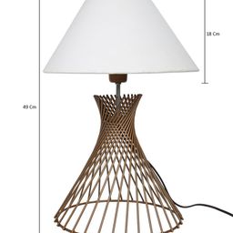 Homesake White & Gold-Toned Self Design Contemporary Bedside Standard Lamp with Shade image 4
