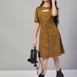 Stylo Bug Short Sleeve A-Line Cotton Dress-picture-10