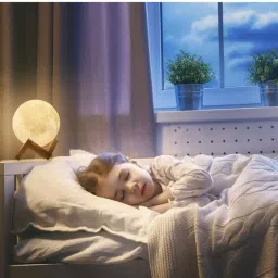 snowshell Moon Lamp, LED 7 Colors Moon Night Light Lamp, Remote & Touch Control Night Lamp image 4