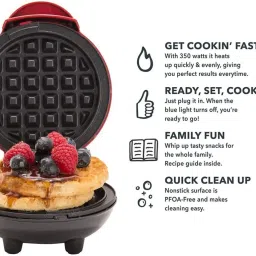Mini Waffle Maker SS Non-Stick Electric Iron Machine Waffles, Pan Cakes M09 Waffle Maker-13