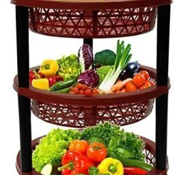 Vegetable fruit Plastic Round Kitchen Trolley Plastic Kitchen Trolley-image-59