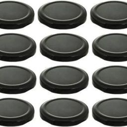 63mm Lids For Glass Jars,Rust-proof, LeakProof Airtight Metal Cap (12PCS-BLACK) 2.48 inch Lid Set-image-32