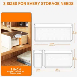 Kuber Industries Transparent Set of 6 Reusable Drawer Organiser Organisers image 4