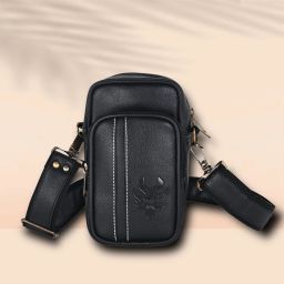 Black Men Sling Bag Stylish Mobile SMALL Leather Sling Bag for Men Women |-picture-21
