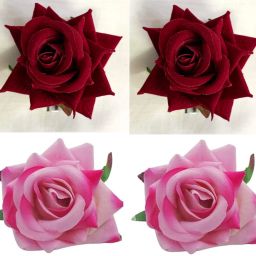 4 pcs Combo Stylish Maroon & Multicolour Artificial Hair Rose Flower/ Hair Clip Bun Clip-image-91
