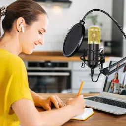 urban infotech BM 800 Mic Set with Shock Mount Ball-Type Anti-Wind Foam Cap and XLR Cable Microphone image 2