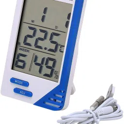 SWADESI BY MCP Digital Room Thermometer Temperature Humidity Meter LCD Digital indoor/Outdoor KT-908 Room Thermometer Hygrometer with Clock Time Humidity Monitor for Home Thermometer-10