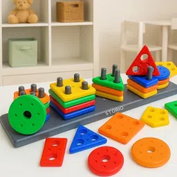 myrra Geometric Angle Blocks, Sorting & Stacking Toys for Toddlers and Kids Preschool image 5